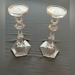 Set of 2 Imperial Full Lead Crystal Candlestick Holders Made in Czech Republic